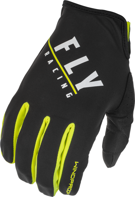 Windproof Gloves Black/Hi Vis Sz 07 - Cycle City Outdoors