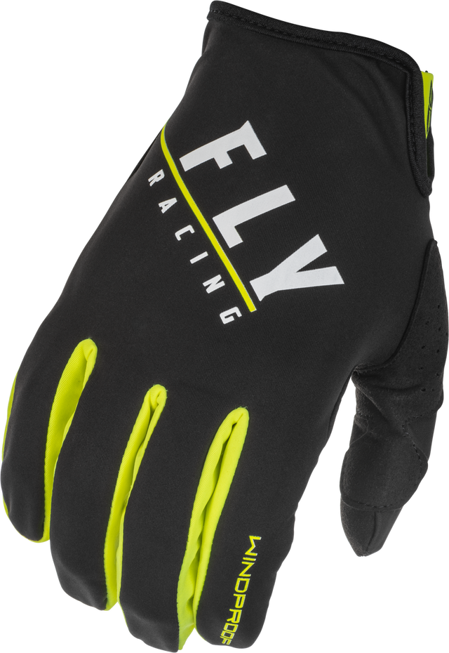 Windproof Gloves Black/Hi Vis Sz 07 - Cycle City Outdoors