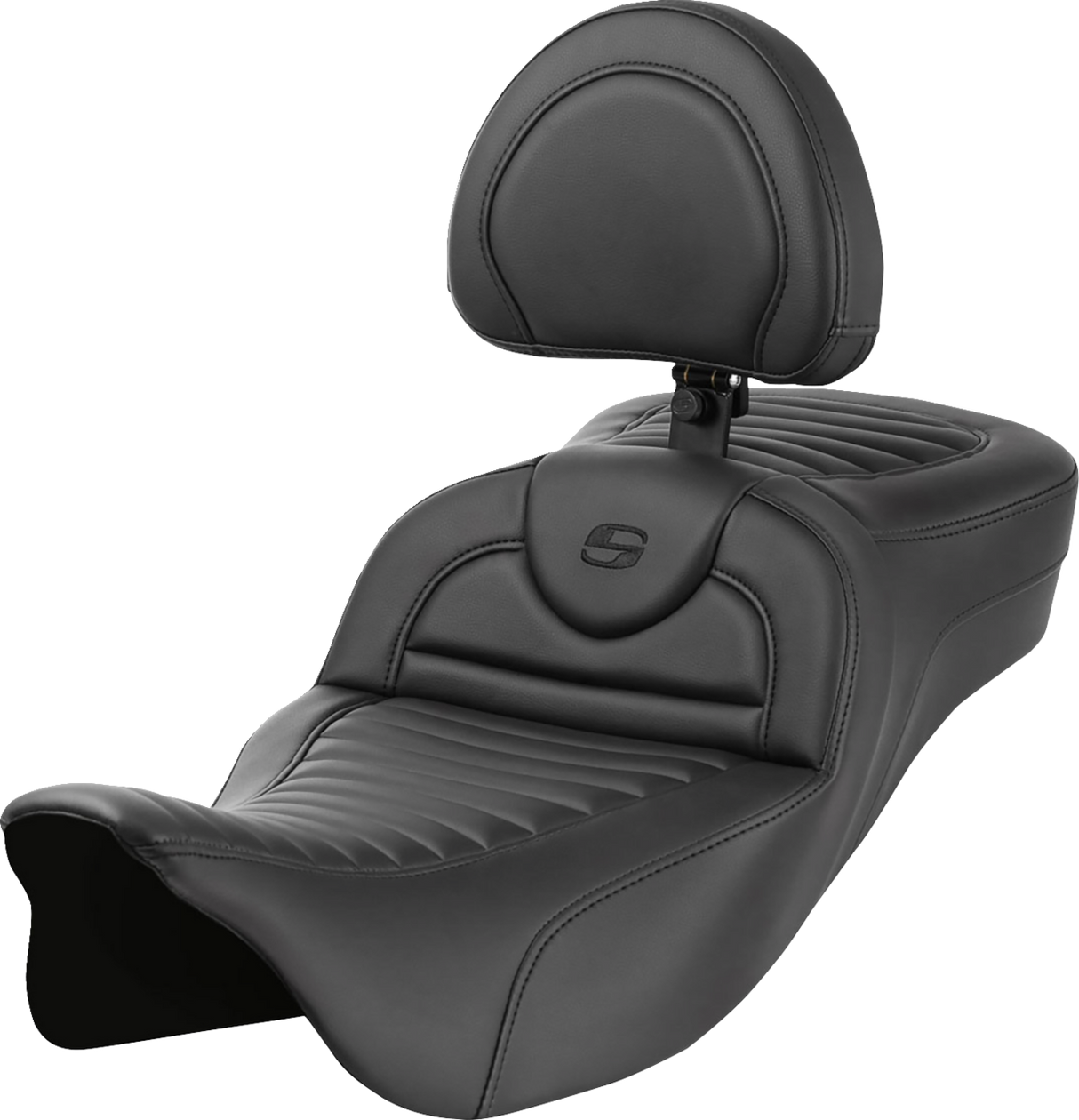 SADDLEMEN Roadsofa* Extended Reach Seat - with Backrest - Tuck-n-Roll - FL '08-'23 808-07B-203B0