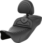 SADDLEMEN Roadsofa* Extended Reach Seat - with Backrest - Tuck-n-Roll - Carbon Fiber 808-07B-205B0