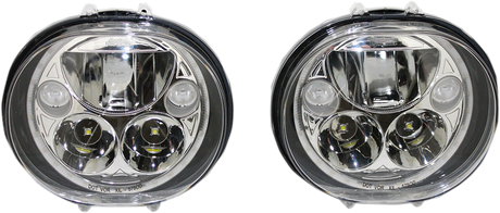 Custom Dynamics LED Headlight - 5-3/4" - Chrome - Pair CDTB-575OV-C - Cycle City Outdoors
