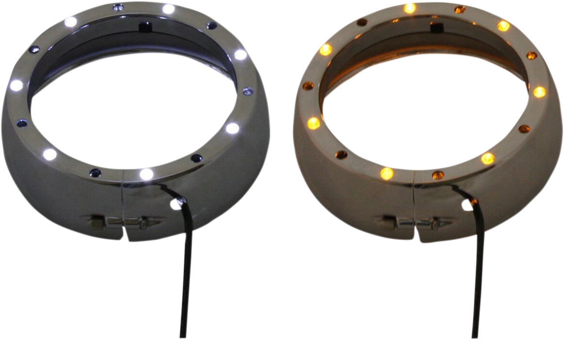 Custom Dynamics Lighted Passing Lamp Trim Ring '06-'13 FLHT - Chrome CDTB-45TR-2C - Cycle City Outdoors