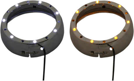 Custom Dynamics Lighted Passing Lamp Trim Ring '06-'13 FLHT - Chrome CDTB-45TR-2C - Cycle City Outdoors