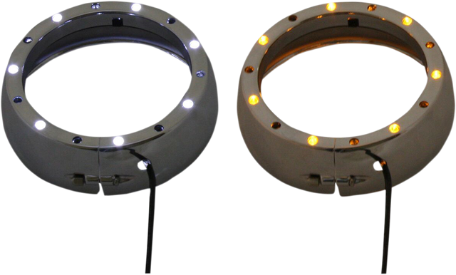 Custom Dynamics Lighted Passing Lamp Trim Ring '06-'13 FLHT - Chrome CDTB-45TR-2C - Cycle City Outdoors