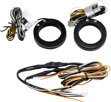 Custom Dynamics Turn Signals with Daytime Running Light - 37 mm - Black WA-37-AW-BS - Cycle City Outdoors