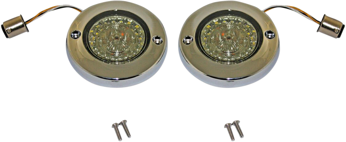 CUSTOM DYNAMICS ProBEAM? Dynamic Ringz? LED Turn Signal - Chrome - Amber/White PB-FB-AW-1157CS