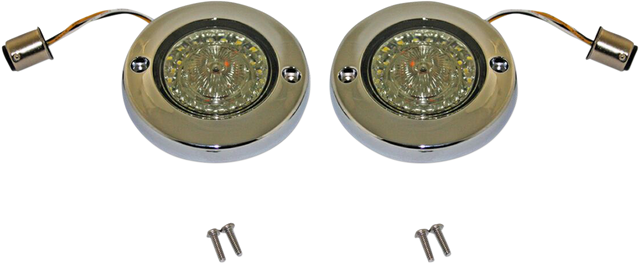 CUSTOM DYNAMICS ProBEAM? Dynamic Ringz? LED Turn Signal - Chrome - Amber/White PB-FB-AW-1157CS