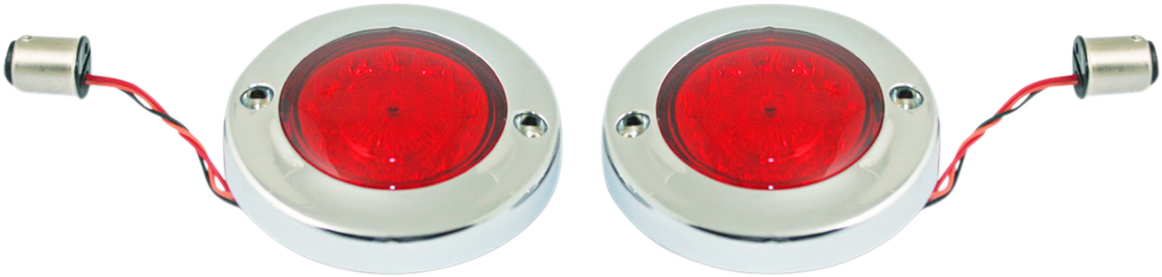 Custom Dynamics LED Flat Turn Signals - 1156 - Chrome - Red Lens PB-FB-R-1156CR - Cycle City Outdoors