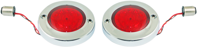 Custom Dynamics LED Flat Turn Signals - 1156 - Chrome - Red Lens PB-FB-R-1156CR - Cycle City Outdoors