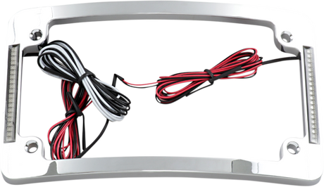 Custom Dynamics Tri-Radius License Plate Frame w Flushmount LEDs - Chrome TF06-C - Cycle City Outdoors
