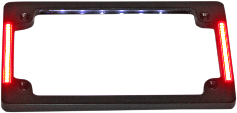 Custom Dynamics License Plate Frame with LED - Flat - Black TF07-B - Cycle City Outdoors