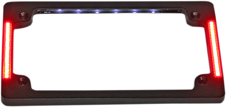 Custom Dynamics License Plate Frame with LED - Flat - Black TF07-B - Cycle City Outdoors