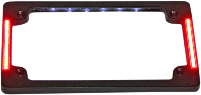 Custom Dynamics License Plate Frame with LED - Flat - Black TF07-B - Cycle City Outdoors