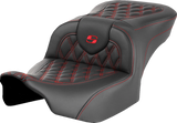 SADDLEMEN Roadsofa* Seat - Red Lattice Stitch - FLTR/FLHX '23-'24 (Part 823-07-18204)