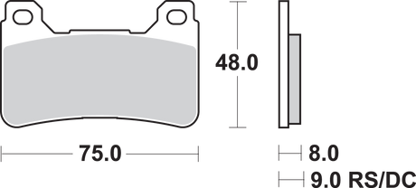 SBS HS Series Sintered Front Brake Pads - 809HS (Honda CBR1000RR / CBR600RR / CB1000R 2004–2016)