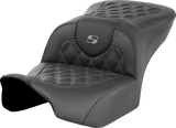 SADDLEMEN Roadsofa* Seat - without Backrest - Gray Lattice Stitch - FLTR/FLHX '23-'24 823-07-18202