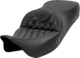 SADDLEMEN Roadsofa* Seat without Backrest - Lattice Stitch - Carbon Fiber - FL '08-'23 - Part 808-07B-206A0