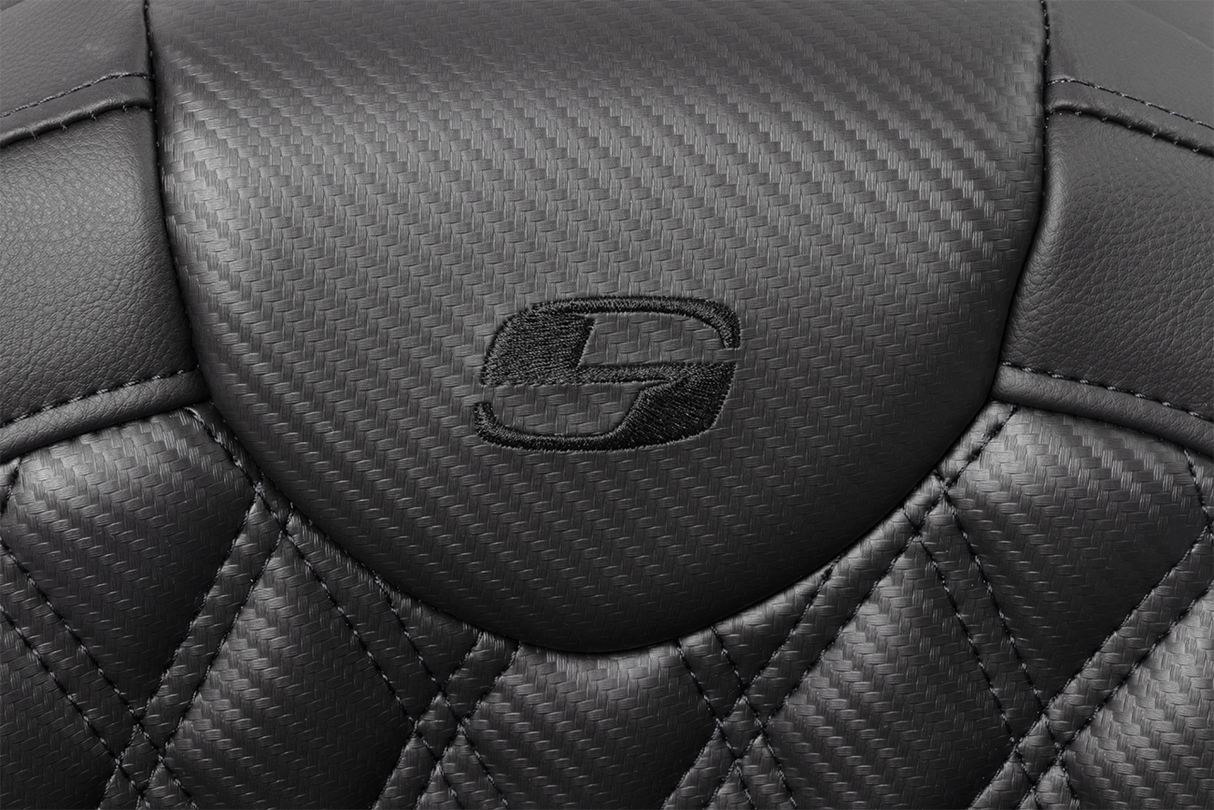 SADDLEMEN Roadsofa* Seat without Backrest - Lattice Stitch - Carbon Fiber - FL '08-'23 - Part 808-07B-206A0