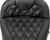 SADDLEMEN Roadsofa* Seat without Backrest - Lattice Stitch - Carbon Fiber - FL '08-'23 - Part 808-07B-206A0