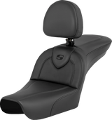 SADDLEMEN RoadSofa* - Black - with Driver Backrest - FXDWG '04-'05 804-05-187BR