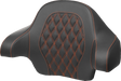 SADDLEMEN Tour-Pak? Backrest Pad - Lattice Stitch - Orange Stitch - FL '14-'24 814-07-15003