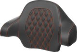 SADDLEMEN Tour-Pak? Backrest Pad - Lattice Stitch - Orange Stitch - FL '14-'24 814-07-15003