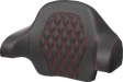 SADDLEMEN Tour-Pak? Backrest Pad - Lattice Stitch - Red Stitch - FL '14-'24 814-07-15004