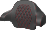 SADDLEMEN Tour-Pak? Backrest Pad - Lattice Stitch - Red Stitch - FL '14-'24 814-07-15004