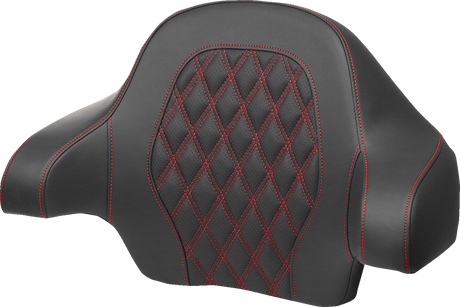 SADDLEMEN Tour-Pak? Backrest Pad - Lattice Stitch - Red Stitch - FL '14-'24 814-07-15004