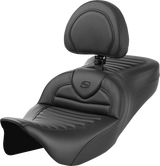SADDLEMEN Roadsofa* Seat - with Backrest - Tuck-n-Roll - FL '08-'23 808-07B-202B0