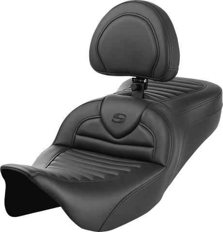 SADDLEMEN Roadsofa* Seat - with Backrest - Tuck-n-Roll - FL '08-'23 808-07B-202B0