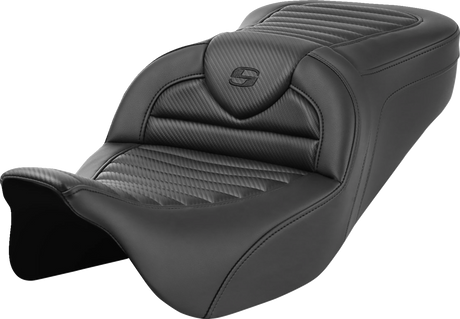 SADDLEMEN Roadsofa* Seat - without Backrest - Tuck-n-Roll - Carbon Fiber - FL '08-'23 808-07B-20400
