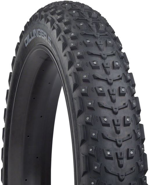 45NRTH Dillinger 5 Studded Fat Bike Tire - 27.5x4.5 Black | 252 Concave Carbide Aluminum Studs | 120 TPI Tubeless