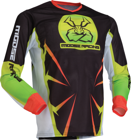 MOOSE OFFROAD Youth Agroid Mesh Jersey - Hi-Viz/Black - Large 2912-2533