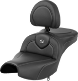 SADDLEMEN Roadsofa* Seat - With Backrest - Black - Carbon Fiber - Indian Pursuit '22-'24 I22-02-185BR