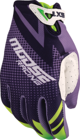 MOOSE OFFROAD Youth SX1* Gloves - Purple/Green - XS 3332-1892