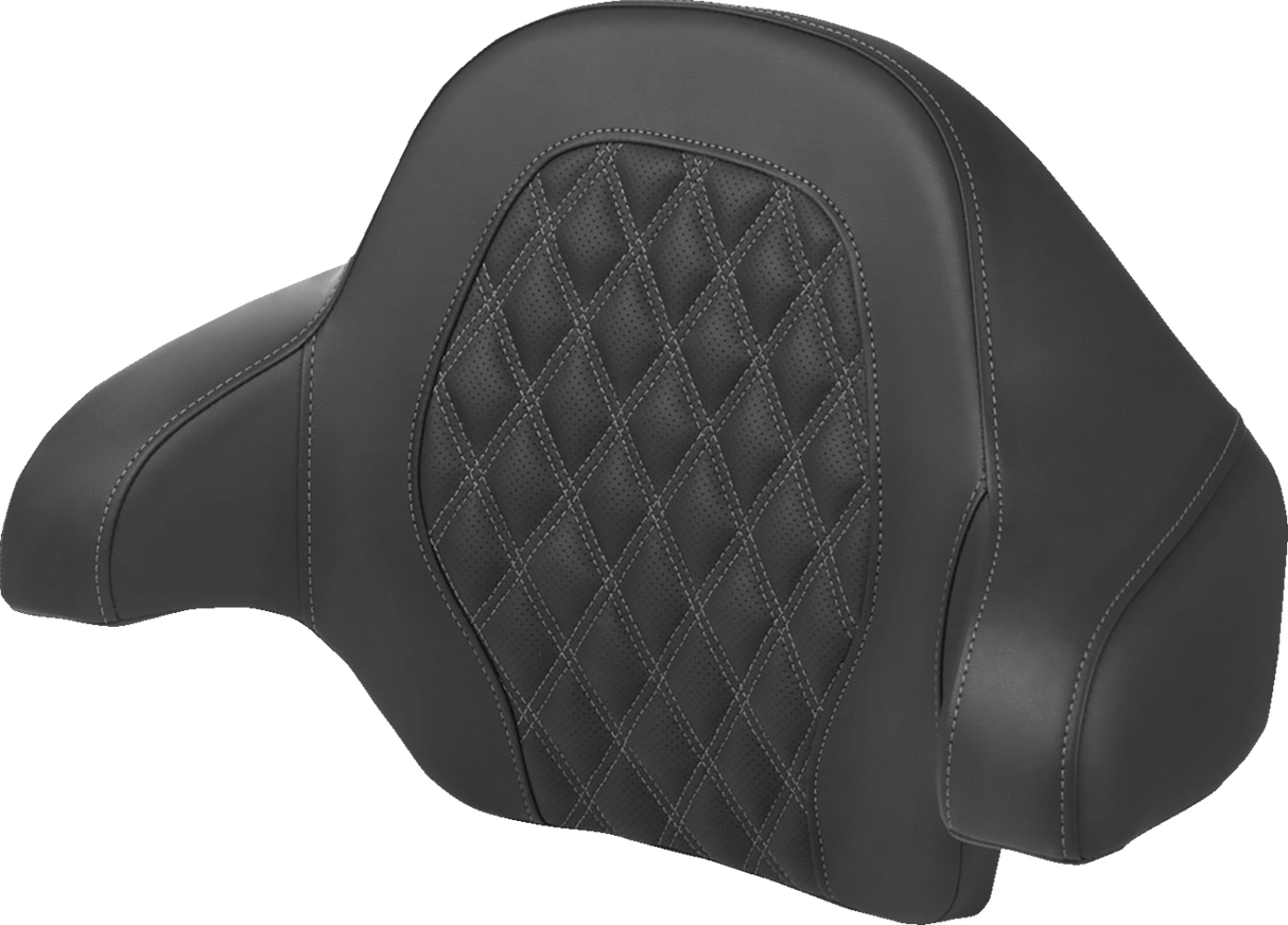 SADDLEMEN Tour-Pak? Backrest Pad - Lattice Stitch - Dark Gray Stitch - FL '14-'24 814-07-15002