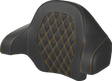 SADDLEMEN Tour-Pak? Backrest Pad - Lattice Stitch - Gold Stitch - FL '14-'24 814-07-15007