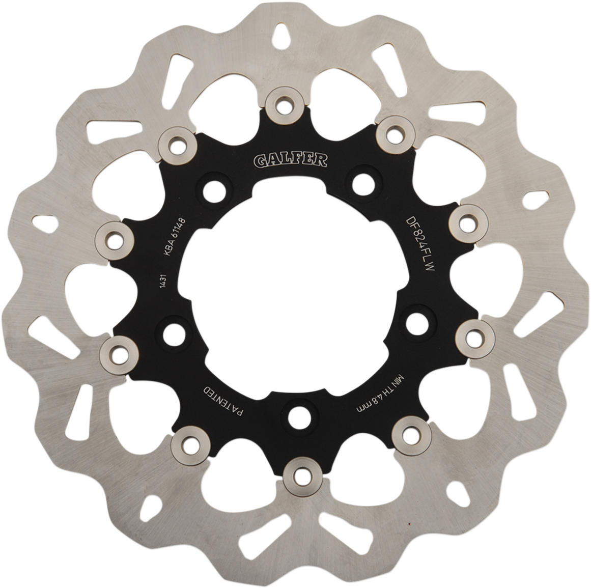 GALFER Wave? Brake Rotor - Rear - Black Carrier DF824CW - Cycle City Outdoors