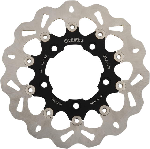 GALFER Wave? Brake Rotor - Rear - Black Carrier DF824CW - Cycle City Outdoors