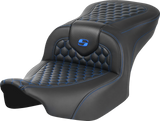 SADDLEMEN Roadsofa* Seat - without Backrest - Honeycomb - Blue Stitch - FLTR/FLHX '23-'24 823-07-18901