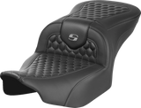 SADDLEMEN Roadsofa* Seat - without Backrest - Honeycomb - Gray Stitch - FLTR/FLHX '23-'24 823-07-18902
