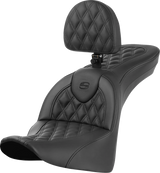 SADDLEMEN Roadsofa* Seat with Backrest - Lattice Stitch 818-33-182BR