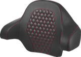 SADDLEMEN Tour Pack Backrest Pad - Honeycomb - Red Stitching - FL '14-'24 814-07-15104