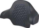 SADDLEMEN Tour Pack Backrest Pad - Honeycomb - Blue Stitching - FL '14-'24 814-07-15101