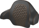 SADDLEMEN Tour Pack Backrest Pad - Honeycomb - Orange Stitching - FL '14-'24 814-07-15103