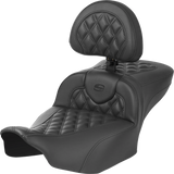 SADDLEMEN Roadsofa* Extended Reach Seat - with Backrest - Carbon Fiber - Lattice Stitch - FLTR/FLHX '23-'24 823-07-207B0