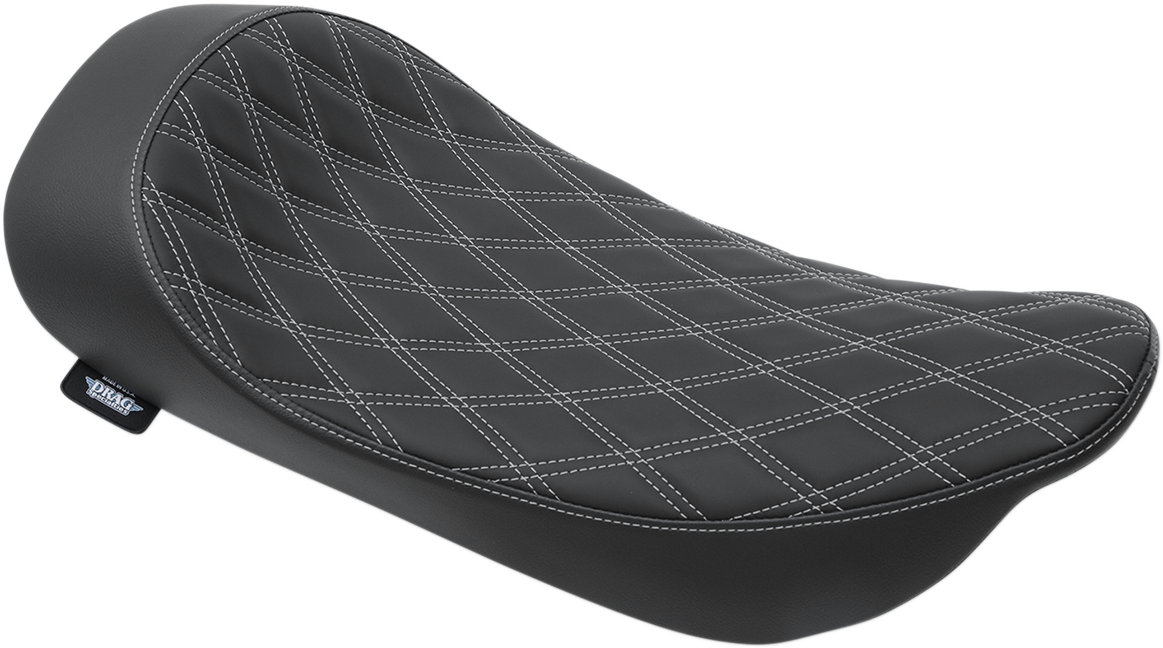 DRAG SPECIALTIES Low Solo Seat - Double Diamond - Silver Stitch - FLHR/FLHX '99-'07 0801-1156 - Cycle City Outdoors