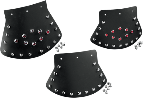 DRAG SPECIALTIES Mud Flap - Studded with Plain Center - 9-1/2" W x 6-1/2" H DS393703 - Cycle City Outdoors