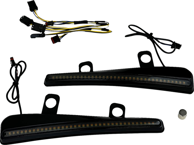 CUSTOM DYNAMICS Windshield Trim - LED - Turn Signal - Black - Smoke Lens CD-RG23-SWT-B